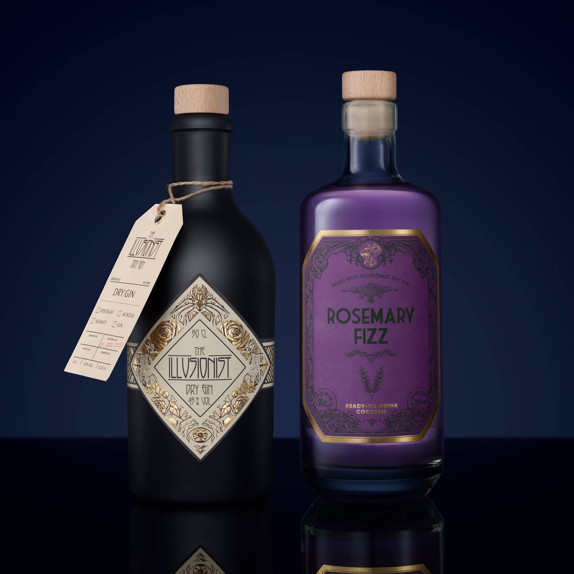 The Illusionist Ready-to-Drink Collection Dry Gin e Rosemary Fizz cocktail 2x50cl