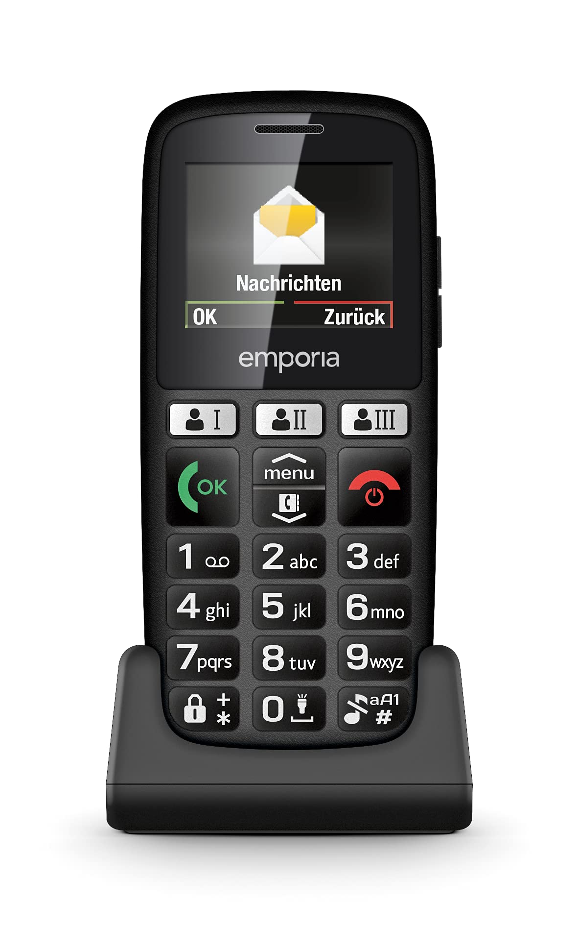 Emporia Happy Telefono per anziani nero tasti grandi