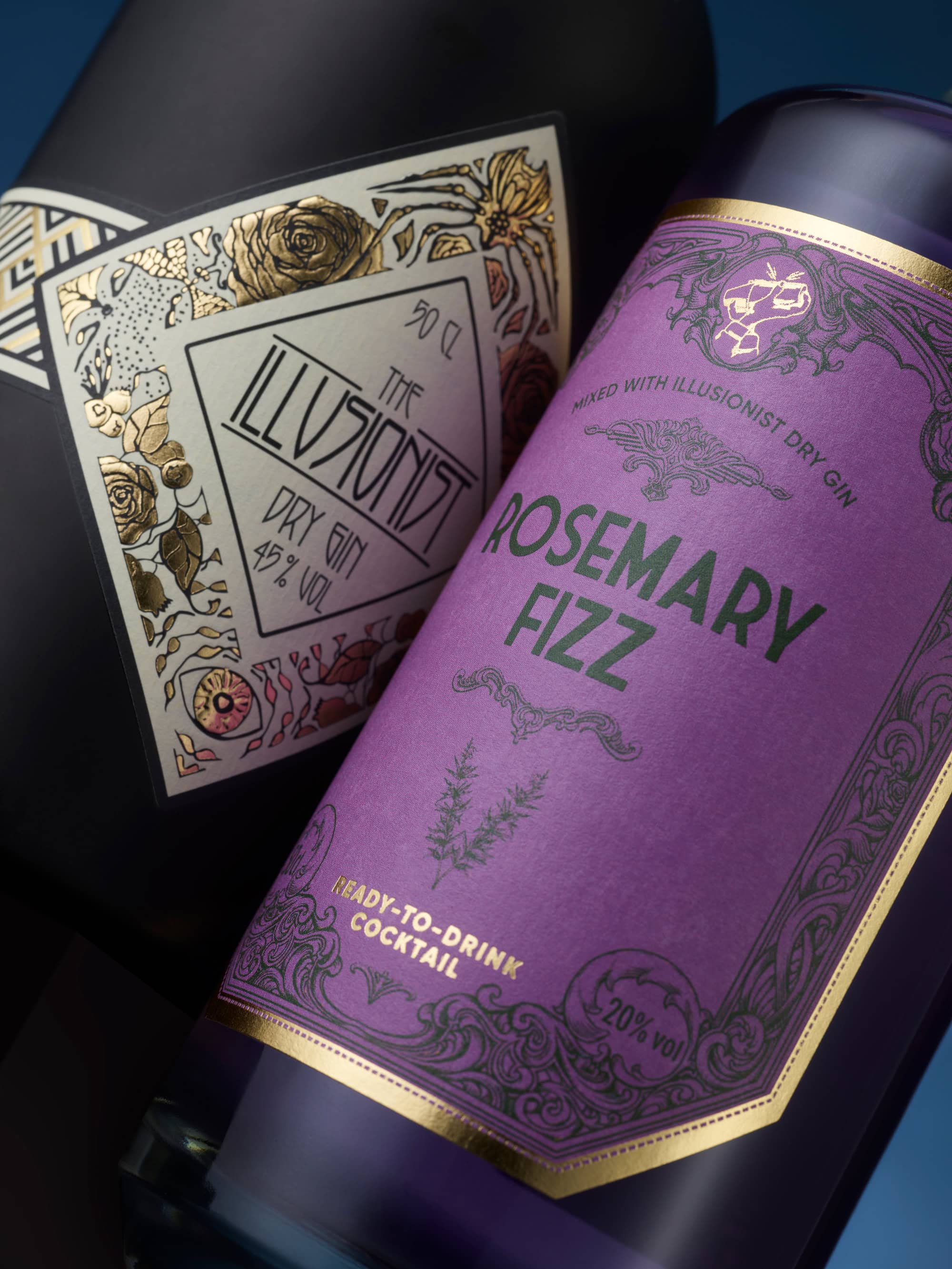 The Illusionist Ready-to-Drink Collection Dry Gin e Rosemary Fizz cocktail 2x50cl