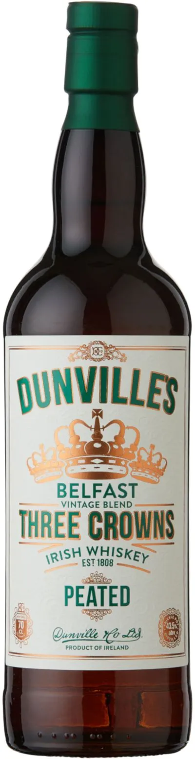Dunville's Three Crowns Peated whiskey irlandese torbato