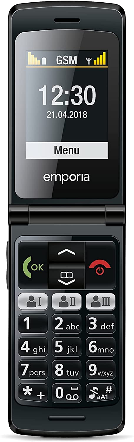 Emporia Flipbasic Telefono a Conchiglia Nero