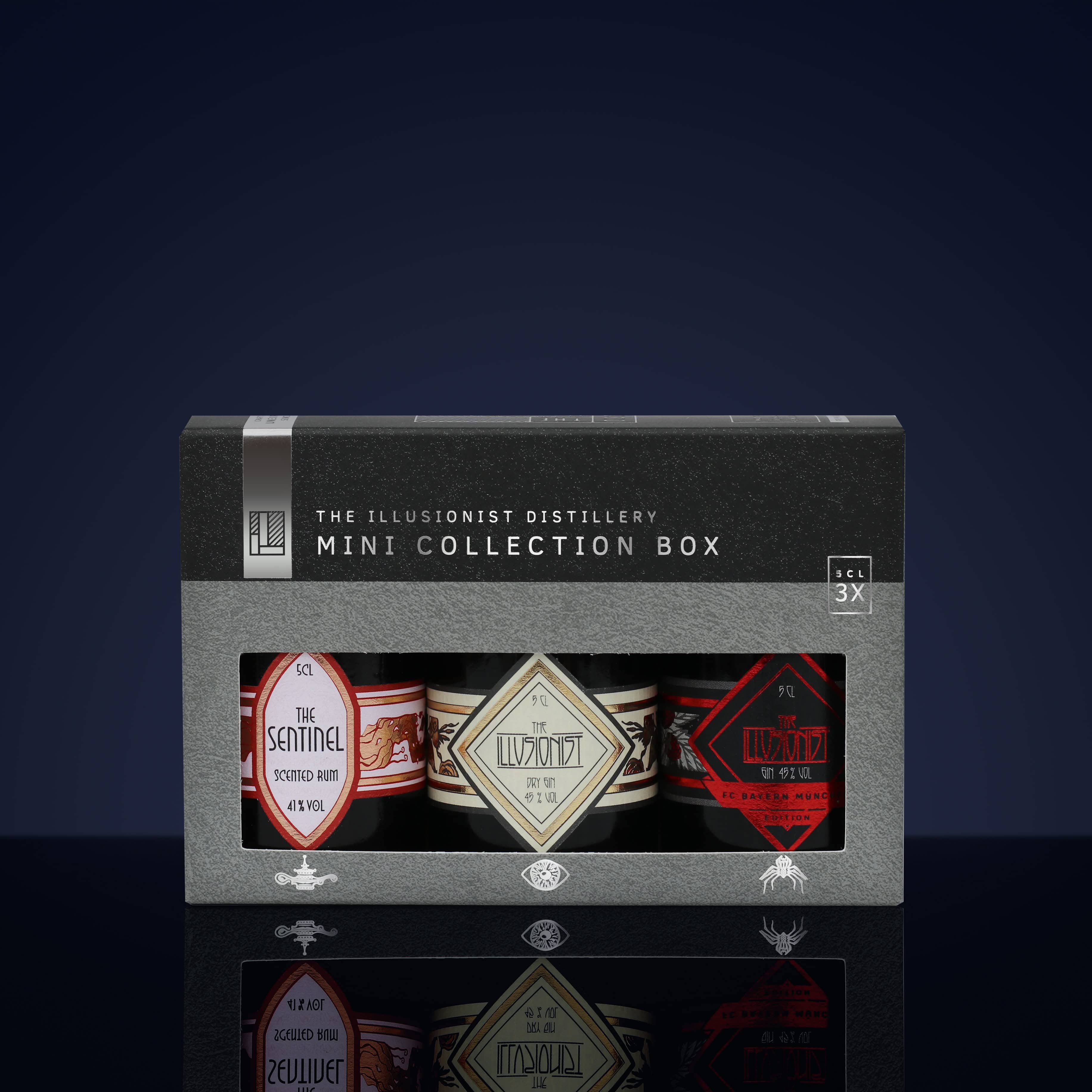 The Illusionist Range Mini Collection Box set 3x50ml gin rum