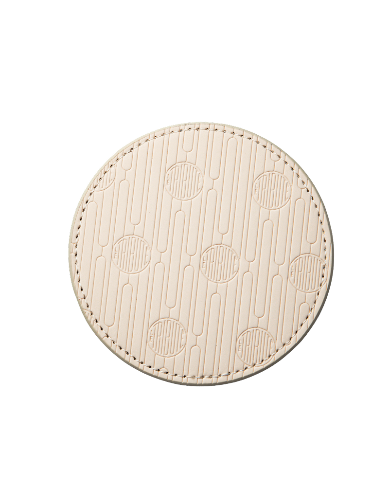 LE TRIBUTE Sottobicchieri Beige Ecopelle 4 Pezzi Incisi