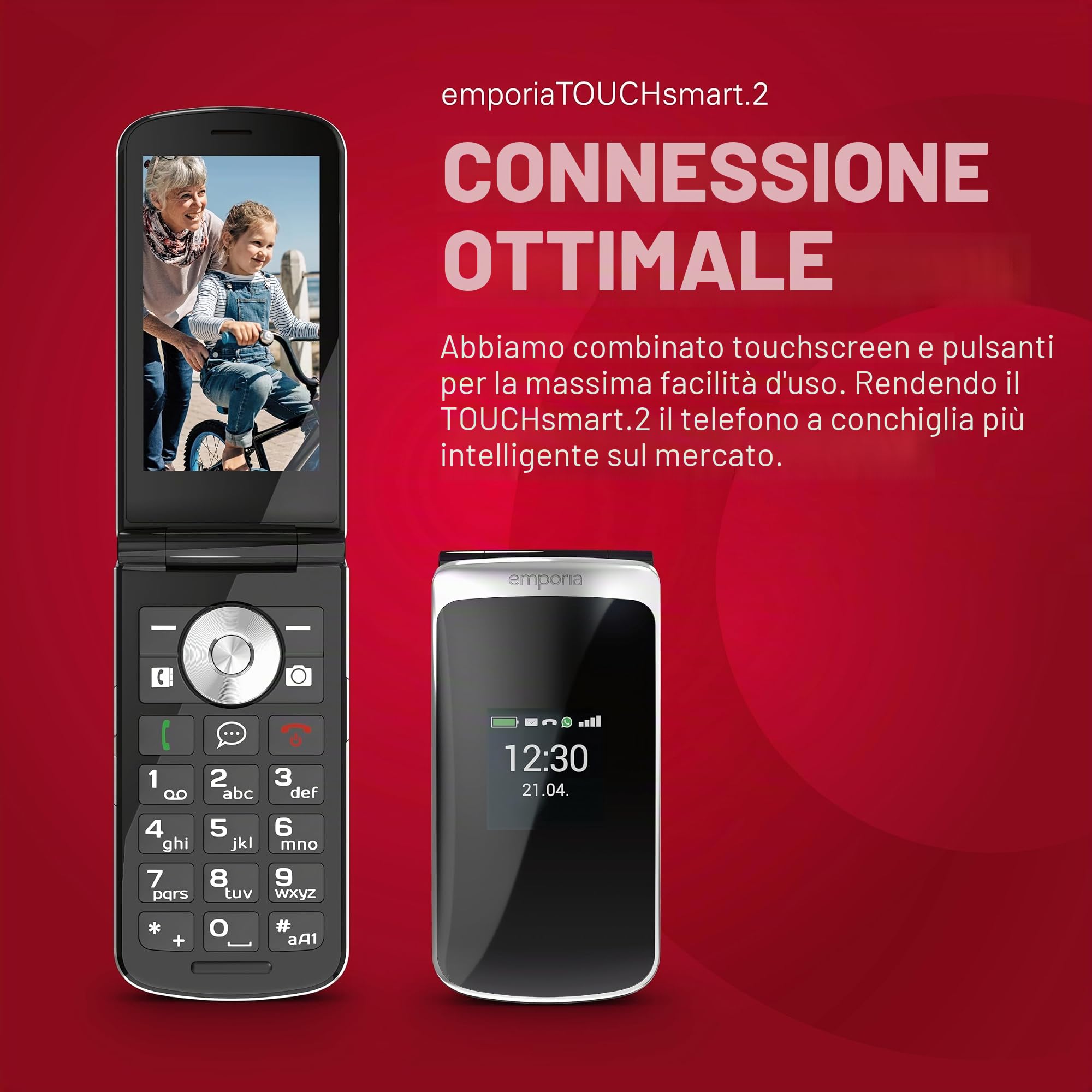 Emporia Touch Smart.2 telefono conchiglia 4G nero 8GB
