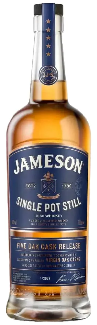 Jameson Single Pot Still whiskey irlandese Five Oak