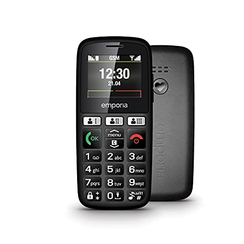 Emporia Happy Telefono per anziani nero tasti grandi