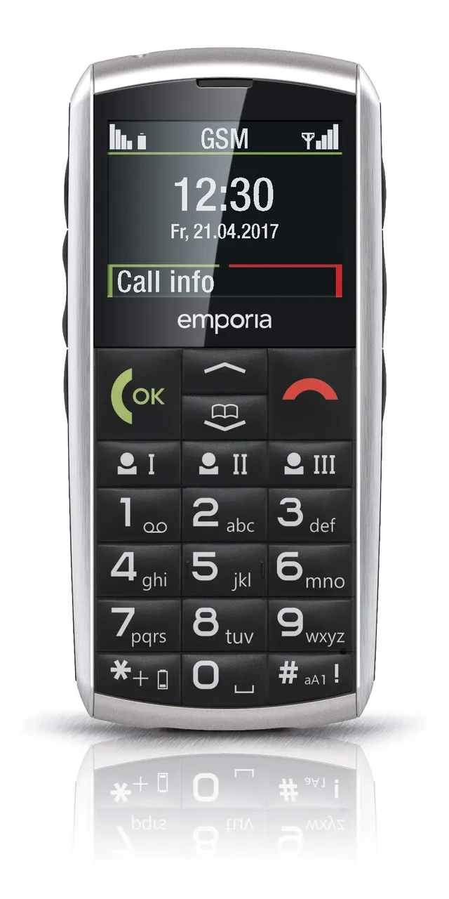 Emporia Classic telefono per anziani nero 2" SOS base ricarica
